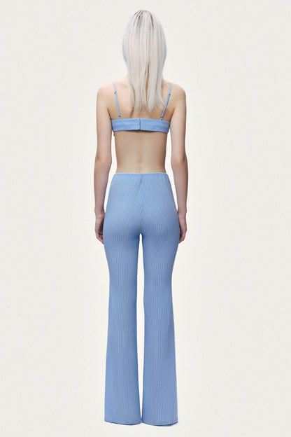 Nocturne Blue Women High-Waist Flare Trousers SKU: N26YN3510_0011 Image 05