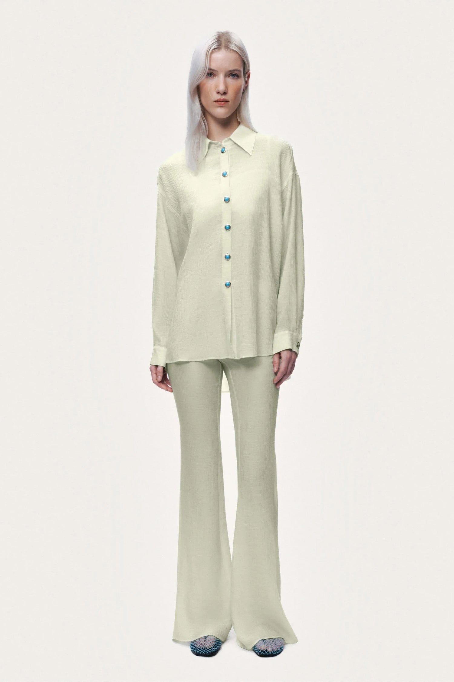 Nocturne Multi-Coloured Women High-Waist Flare Trousers SKU: N26YN3511_0120 Image 07