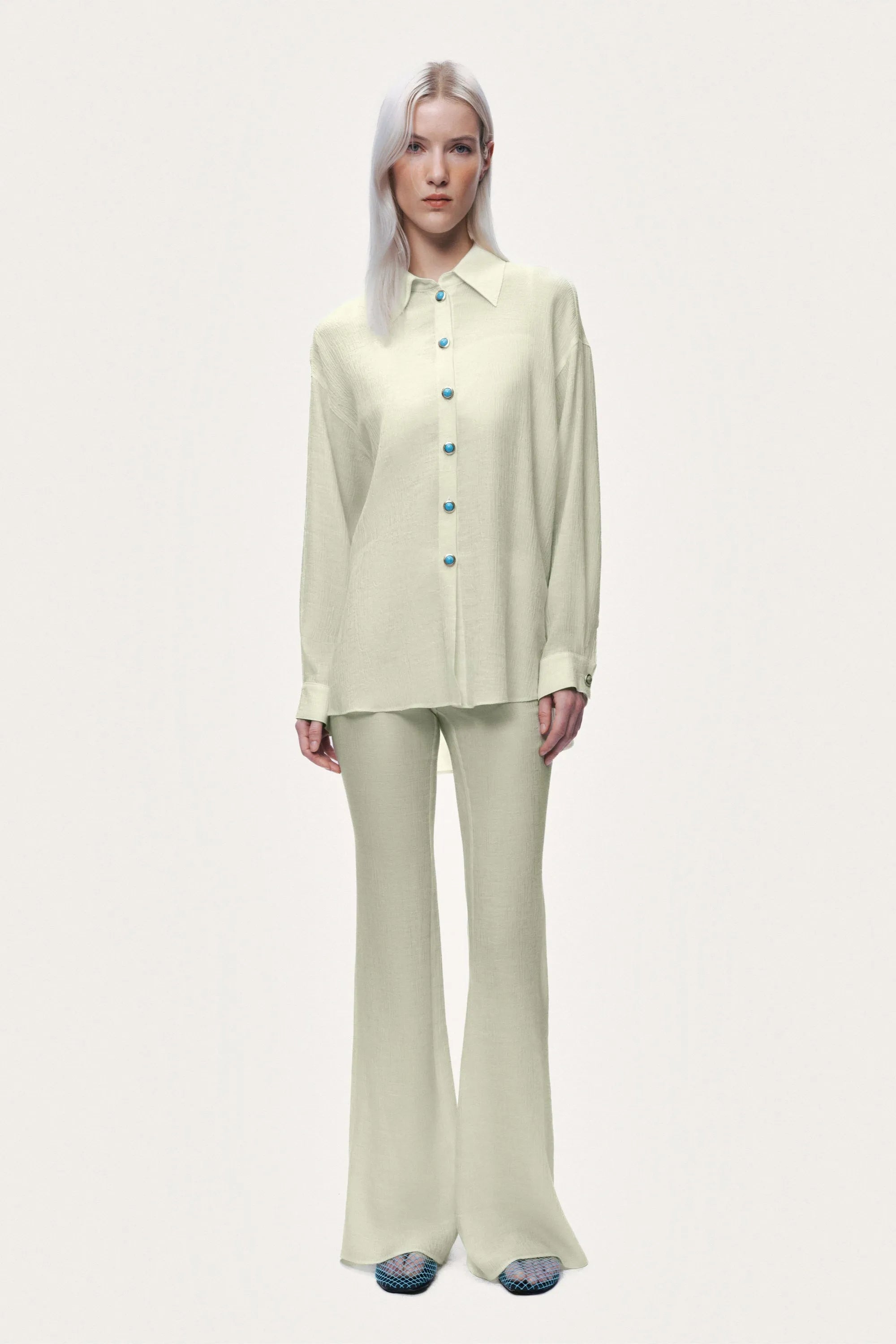 Nocturne Multi-Coloured Women High-Waist Flare Trousers SKU: N26YN3511_0120 Image 07