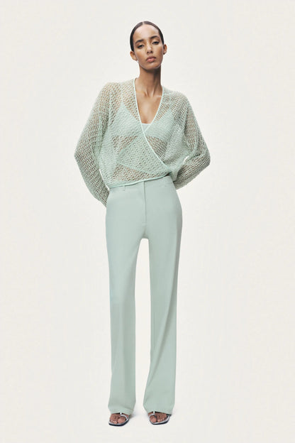 Nocturne Mint Green Women Straight Leg Trouser SKU: N26YN3514_0037 Image 05