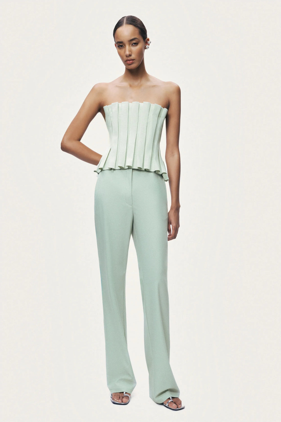 Nocturne Mint Green Women Straight Leg Trouser SKU: N26YN3514_0037 Image 07