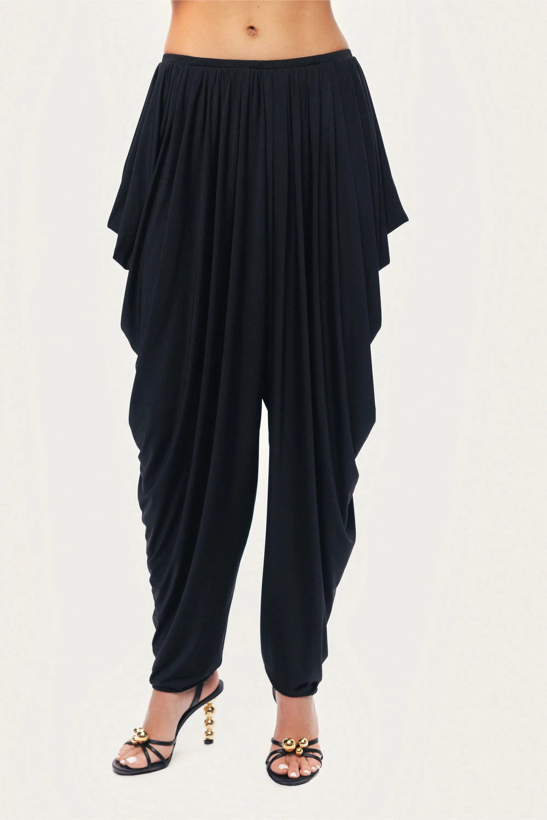 Nocturne Black Women Draped Relaxed-Fit Pants SKU: N26YN3515_0002 Image 05