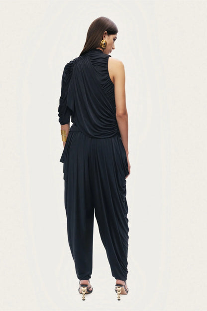 Nocturne Black Women Draped Relaxed-Fit Pants SKU: N26YN3515_0002 Image 08
