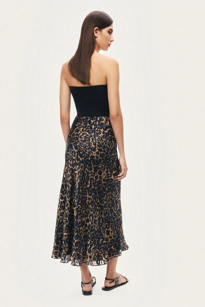 Nocturne Multi-Coloured Women Printed Leopard Midi Skirt SKU: N26YN4255_0007 Image 05