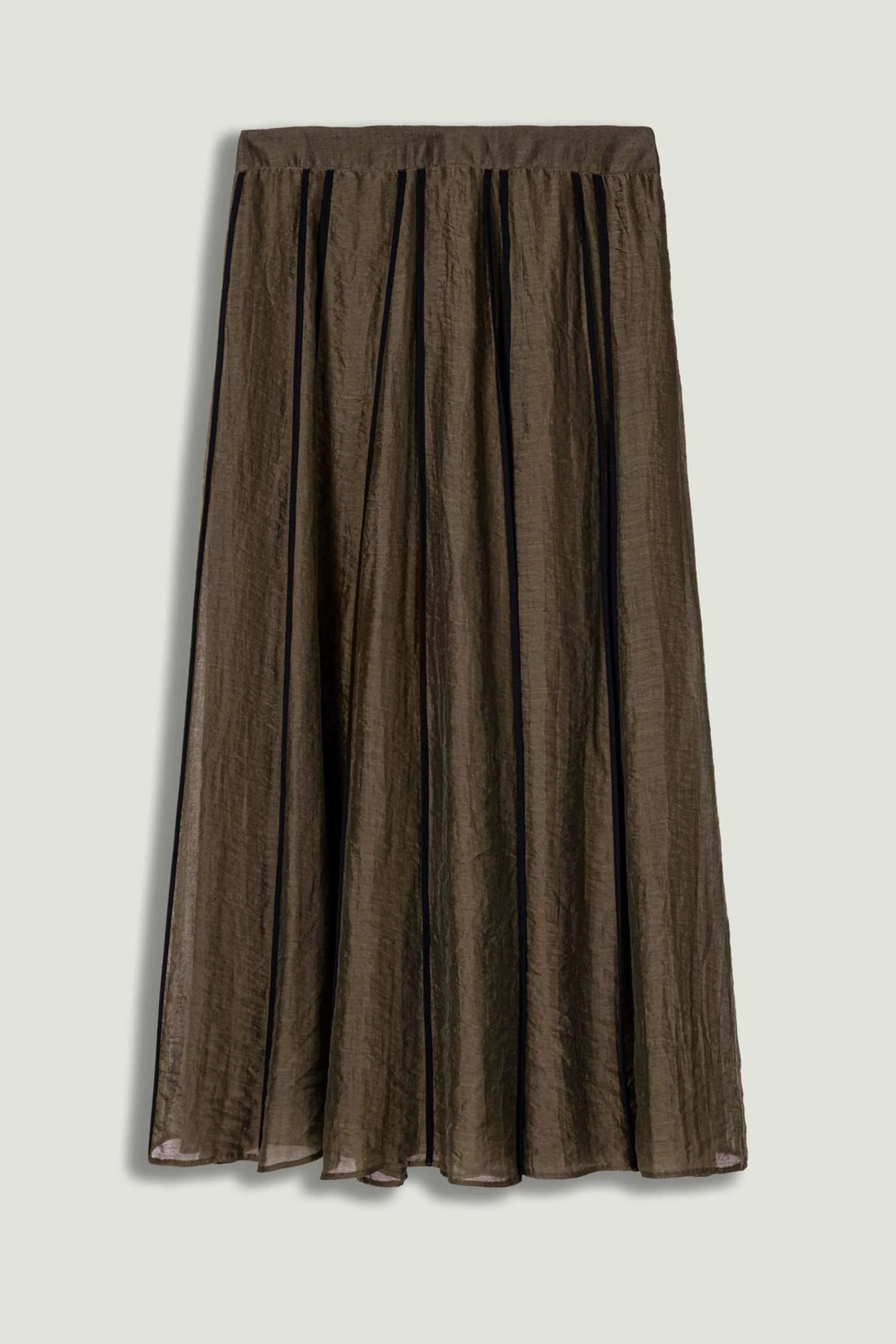 Nocturne Camel Women Sheer Pleated Midi Skirt SKU: N26YN4258_0053 Image 01