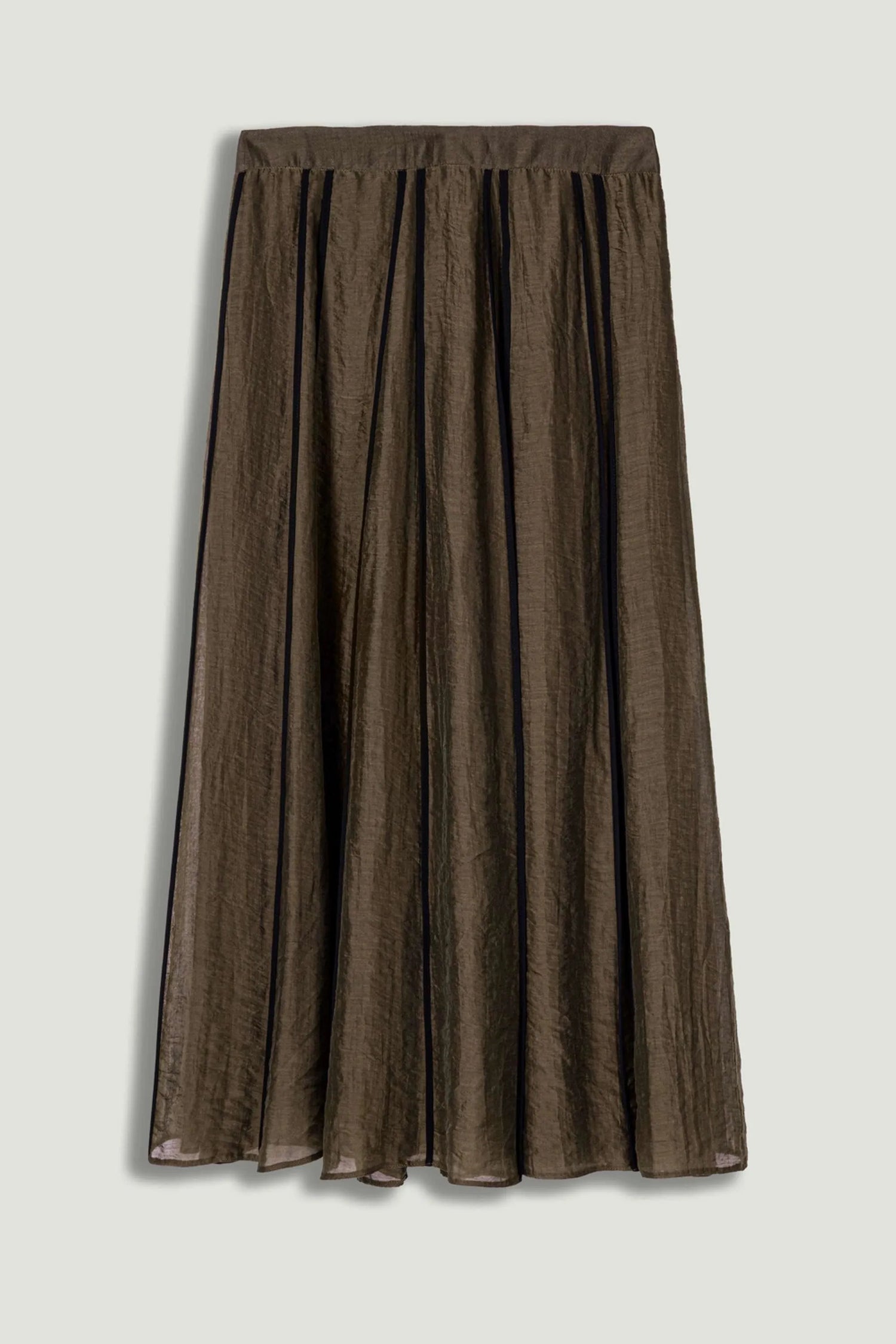 Nocturne Camel Women Sheer Pleated Midi Skirt SKU: N26YN4258_0053 Image 01