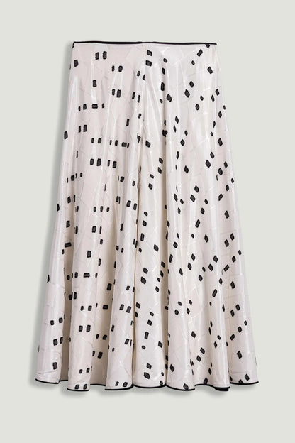 Nocturne Multi-Coloured Women Black and White Printed Midi Skirt SKU: N26YN4259_0007 Image 01