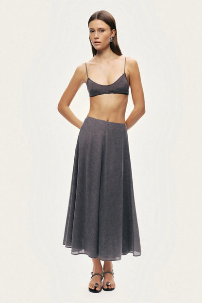 Nocturne Grey Women Flowing Midi Skirt SKU: N26YN4266_0008 Image 04