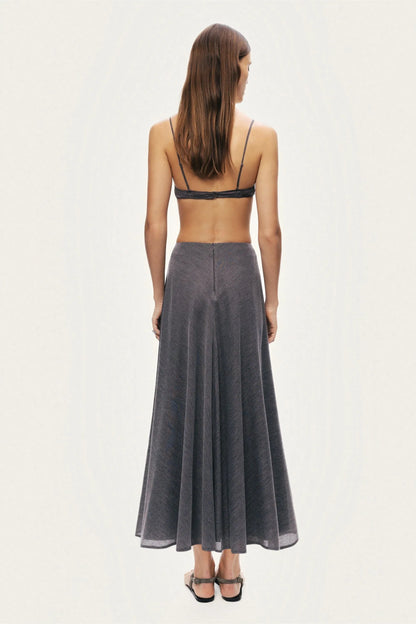 Nocturne Grey Women Flowing Midi Skirt SKU: N26YN4266_0008 Image 05