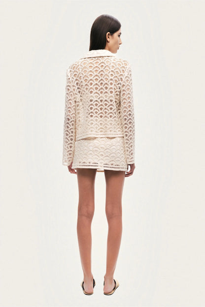 Nocturne Off-White Women High-Waisted Lace Mini Skirt SKU: N26YN4269_0014 Image 06