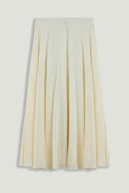 Nocturne Off-White Women Flowy High-Waisted Midi Skirt SKU: N26YN4270_0014 Image 01