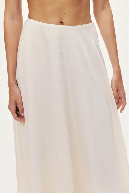 Nocturne Off-White Women Flowy High-Waisted Midi Skirt SKU: N26YN4270_0014 Image 05