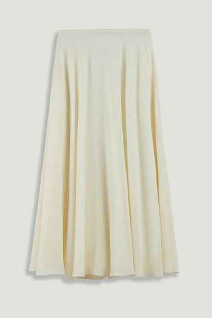 Nocturne Off-White Women Flowy High-Waisted Midi Skirt SKU: N26YN4270_0014 Image 10