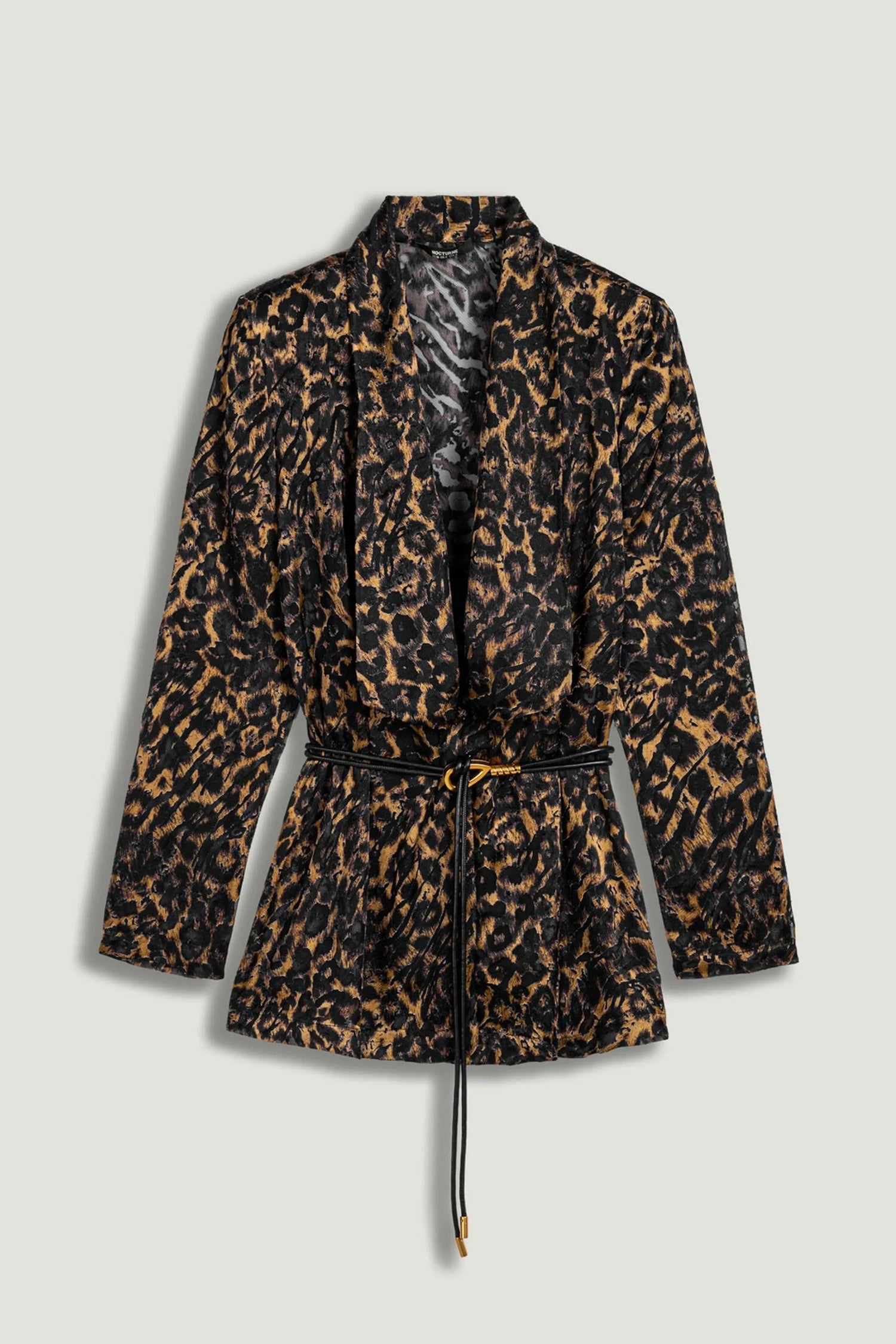 Nocturne Multi-Coloured Women Printed Leopard Belted Jacket SKU: N26YN5357_0007 Image 01