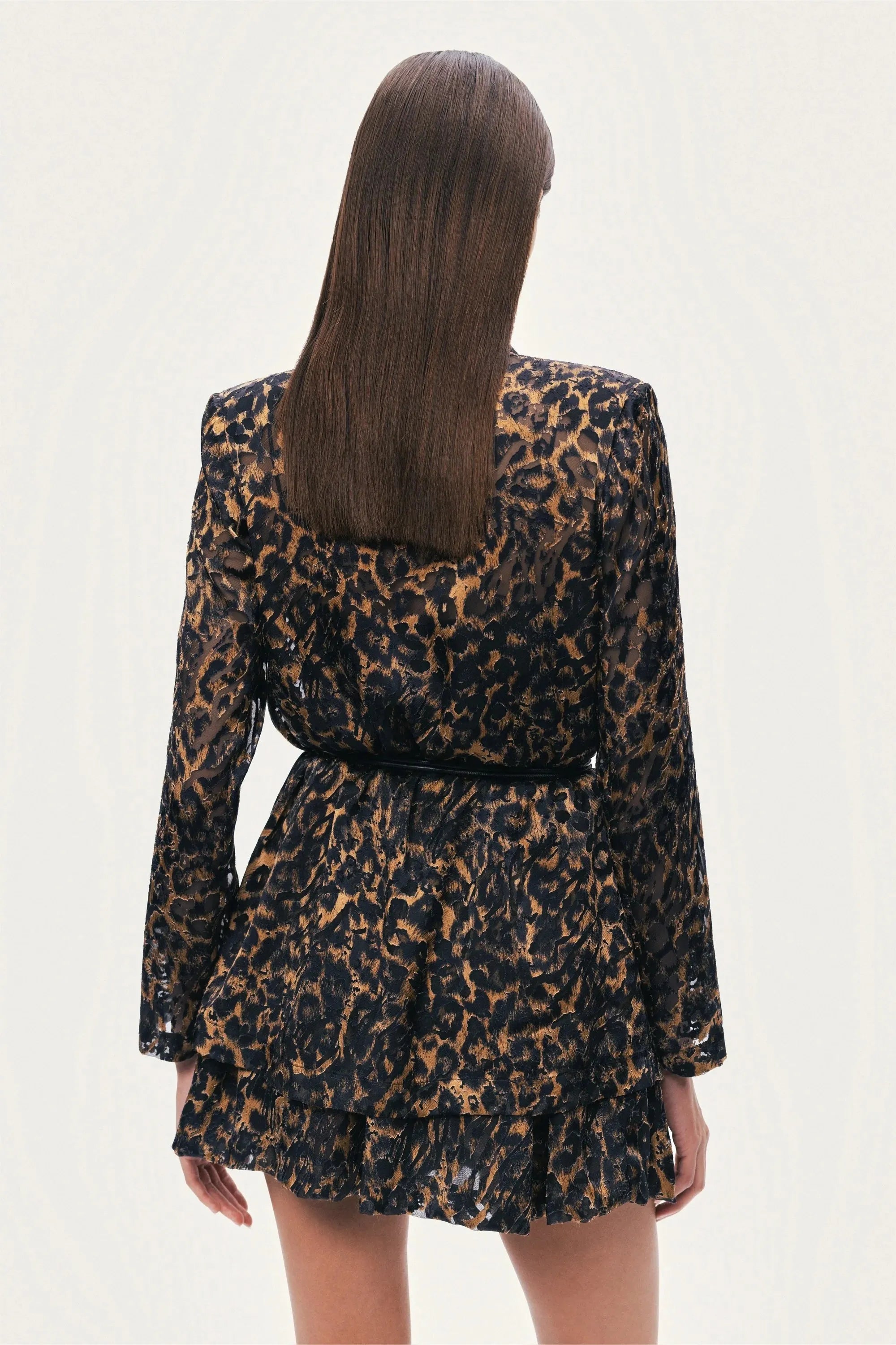 Nocturne Multi-Coloured Women Printed Leopard Belted Jacket SKU: N26YN5357_0007 Image 07