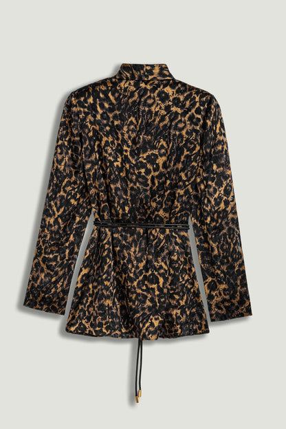 Nocturne Multi-Coloured Women Printed Leopard Belted Jacket SKU: N26YN5357_0007 Image 09