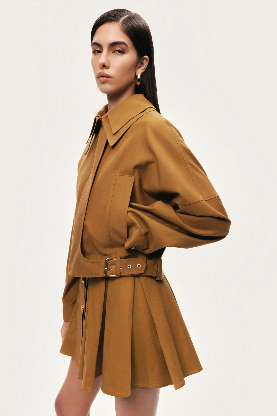 Nocturne Camel Women Belted Utility Jacket SKU: N26YN5358_0053 Image 05