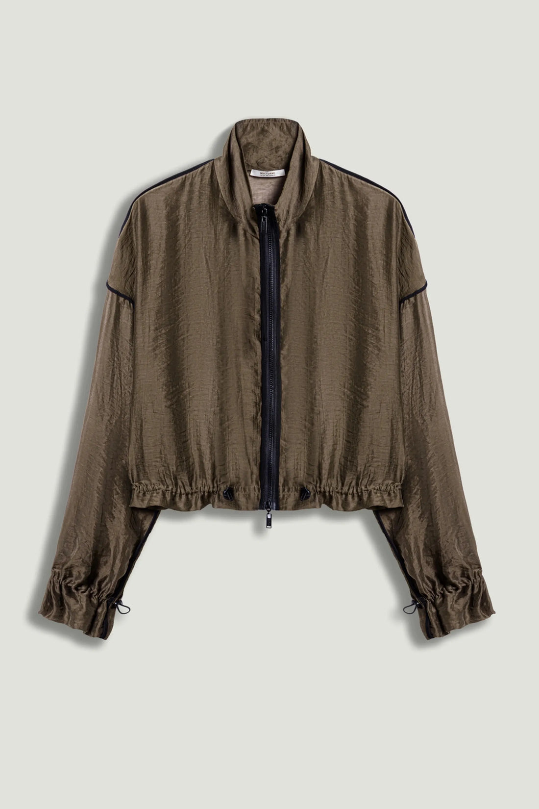 Nocturne Camel Women Sheer Zip-Front Jacket SKU: N26YN5359_0053 Image 01