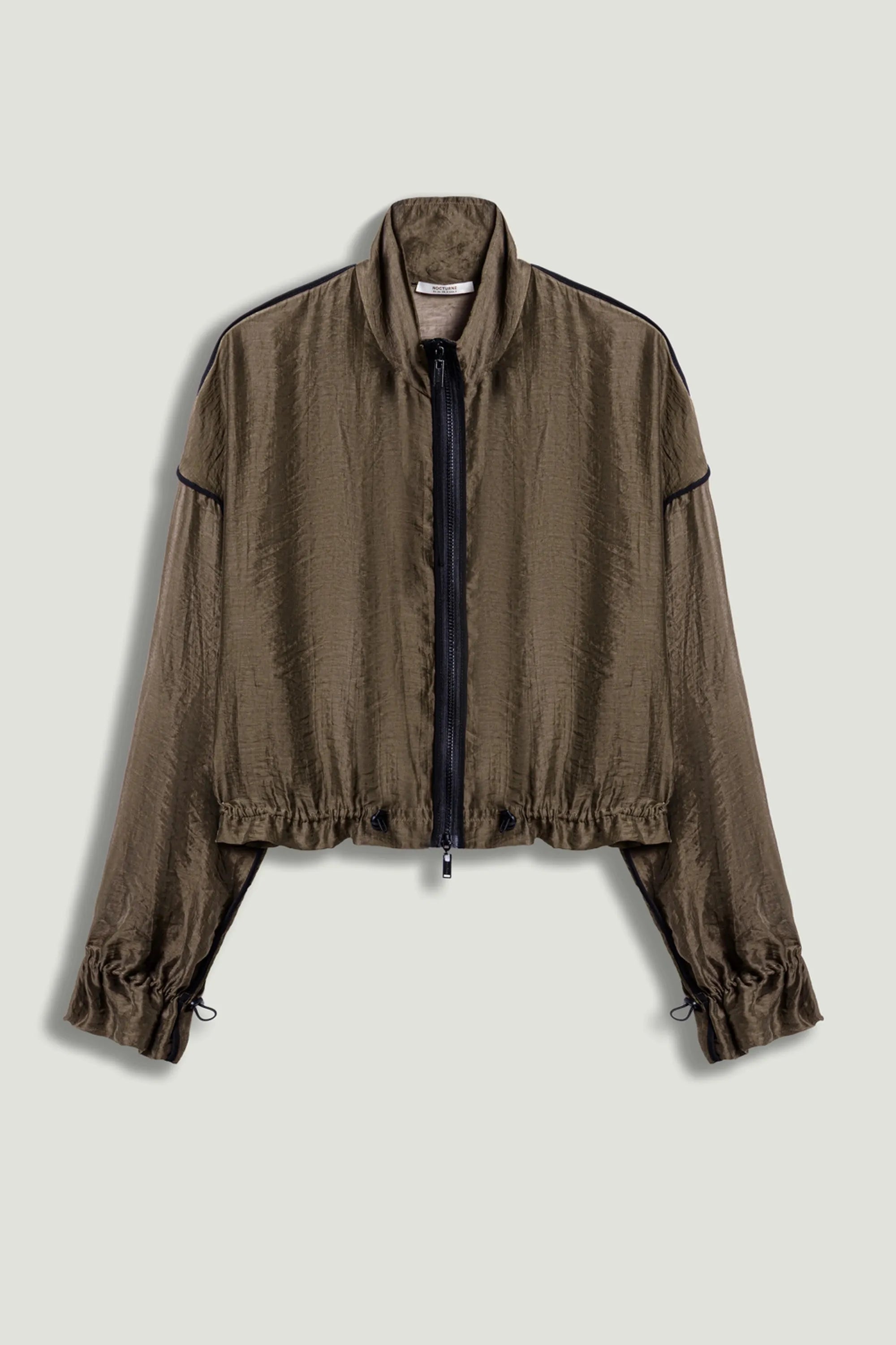 Nocturne Camel Women Sheer Zip-Front Jacket SKU: N26YN5359_0053 Image 01