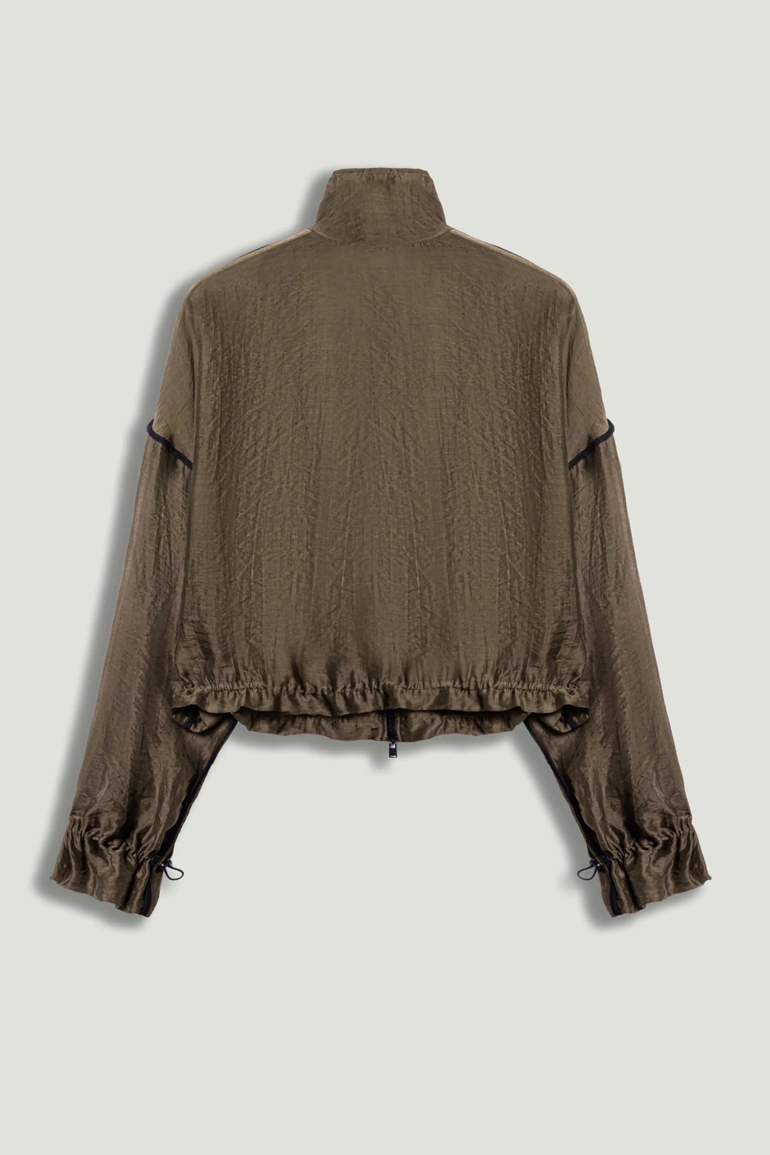 Nocturne Camel Women Sheer Zip-Front Jacket SKU: N26YN5359_0053 Image 12