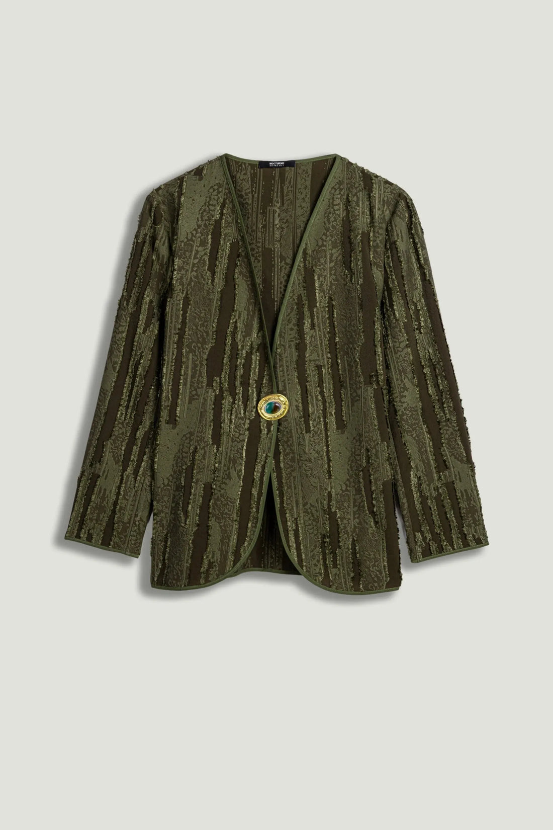 Nocturne Khaki Women Textured Tailored Jacket SKU: N26YN5365_0010 Image 01