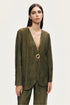 Nocturne Khaki Women Textured Tailored Jacket SKU: N26YN5365_0010 Image 05