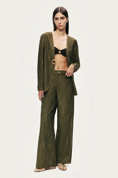 Nocturne Khaki Women Textured Tailored Jacket SKU: N26YN5365_0010 Image 10