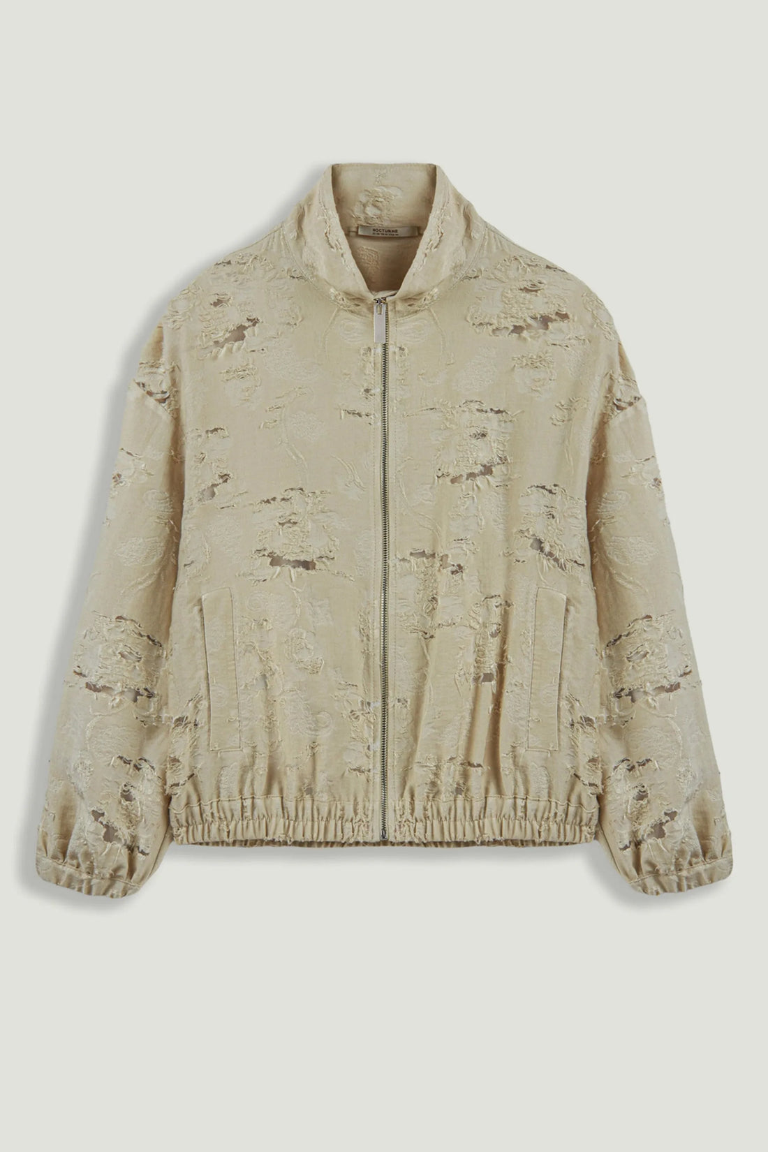 Nocturne Off-White Women Jacquard Bomber Jacket SKU: N26YN5374_0014 Image 01