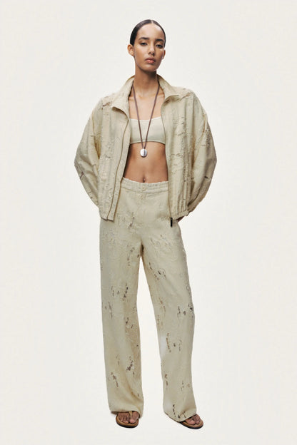 Nocturne Off-White Women Jacquard Bomber Jacket SKU: N26YN5374_0014 Image 02