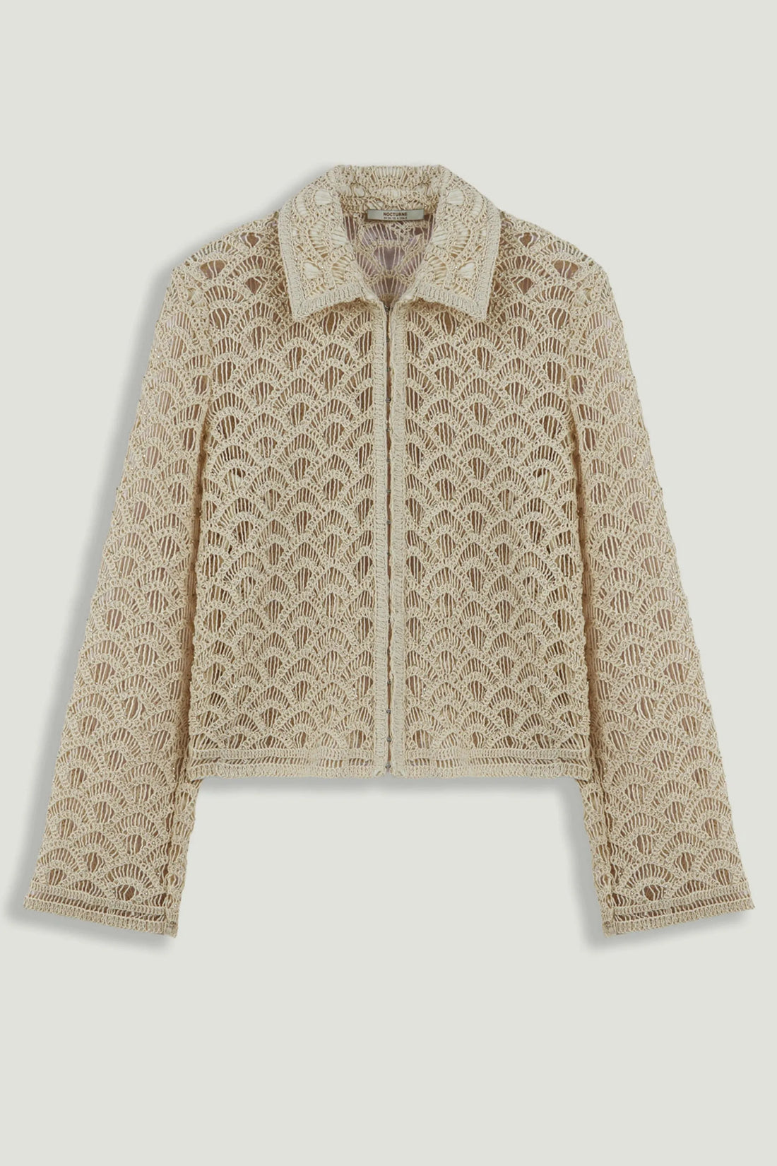 Nocturne Off-White Women Cropped Lace Jacket SKU: N26YN5375_0014 Image 01