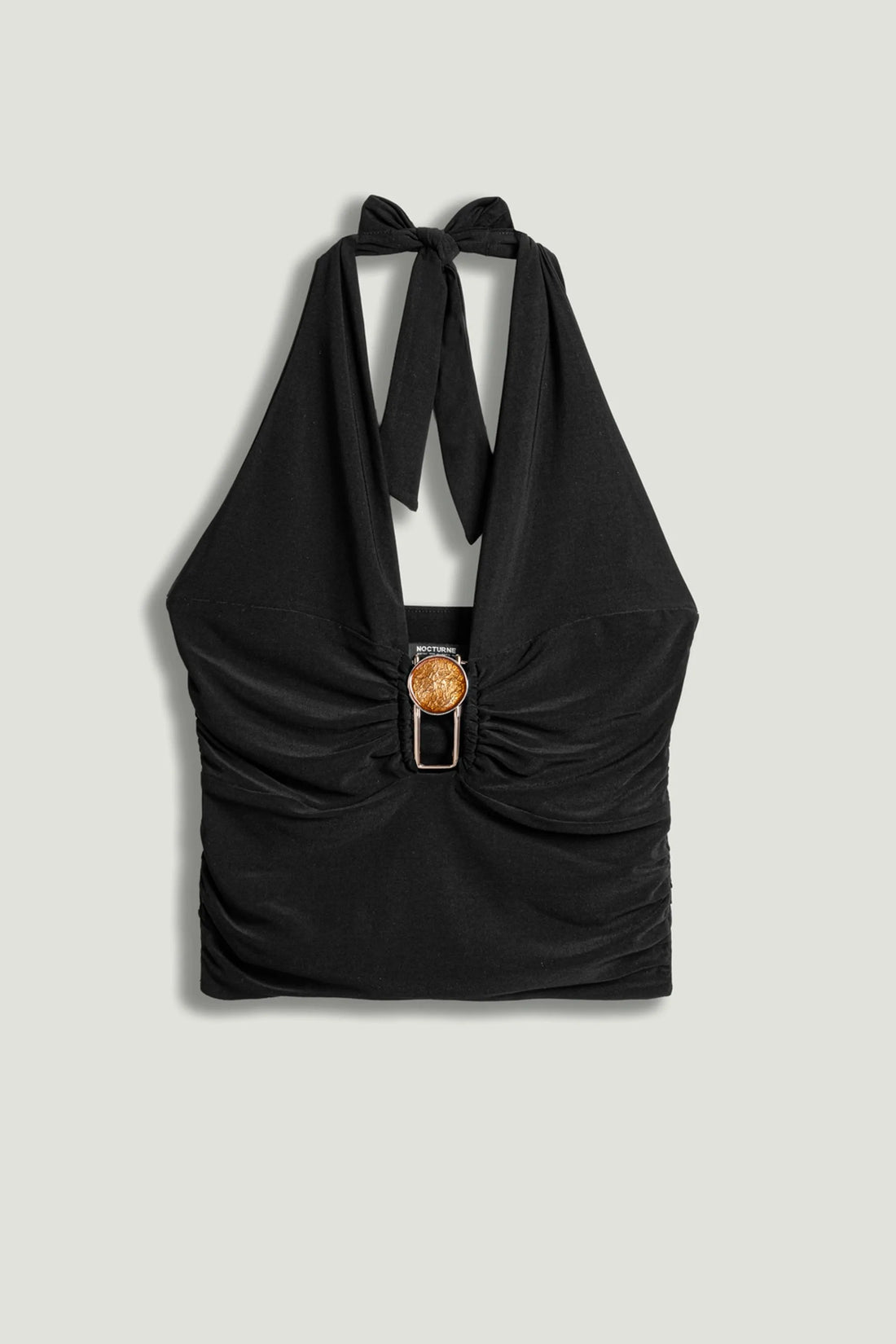 Nocturne Black Women Deep V Halter Detail Blouse SKU: N26YN6216_0002 Image 01