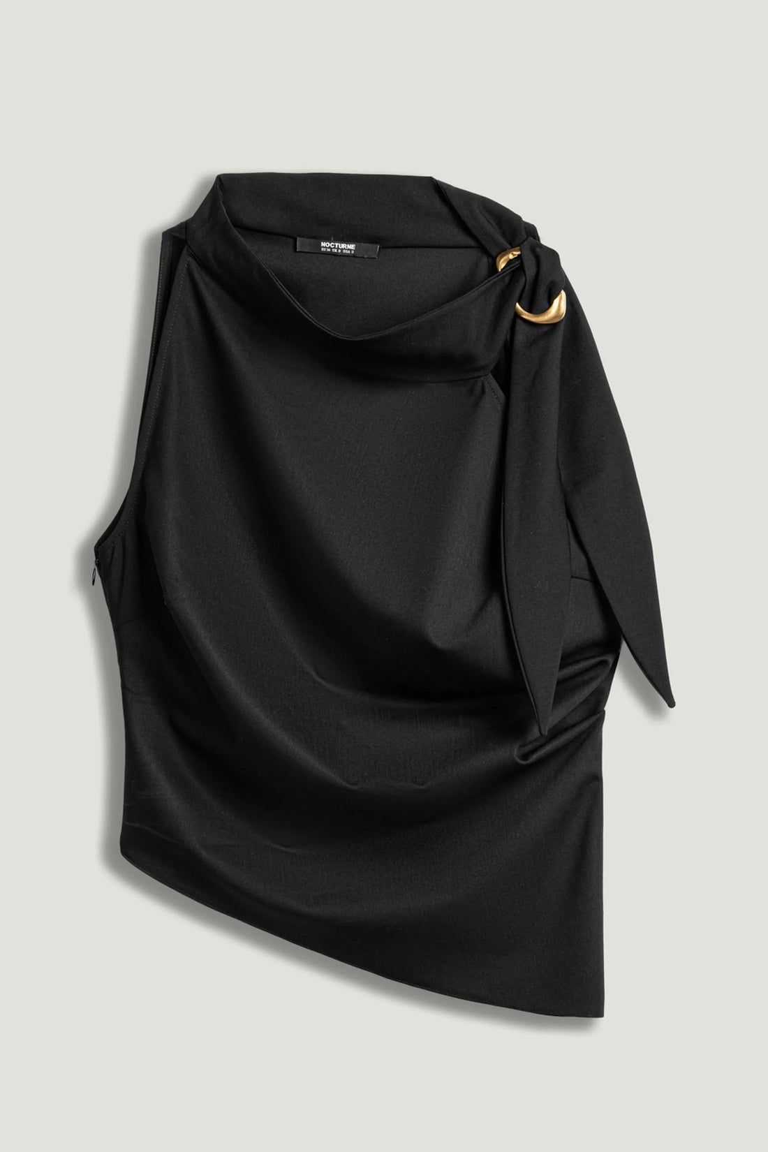 Nocturne Black Women Asymmetric Buckle-Detail Blouse SKU: N26YN6217_0002 Image 01