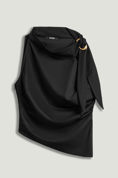 Nocturne Black Women Asymmetric Buckle-Detail Blouse SKU: N26YN6217_0002 Image 01