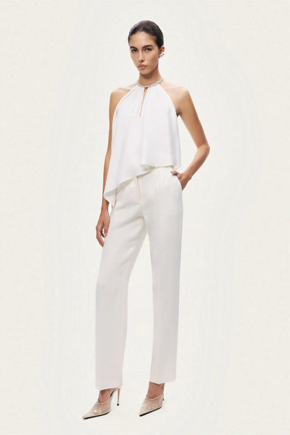 Nocturne White Women Embellished Halter Blouse SKU: N26YN6219_0001 Image 03