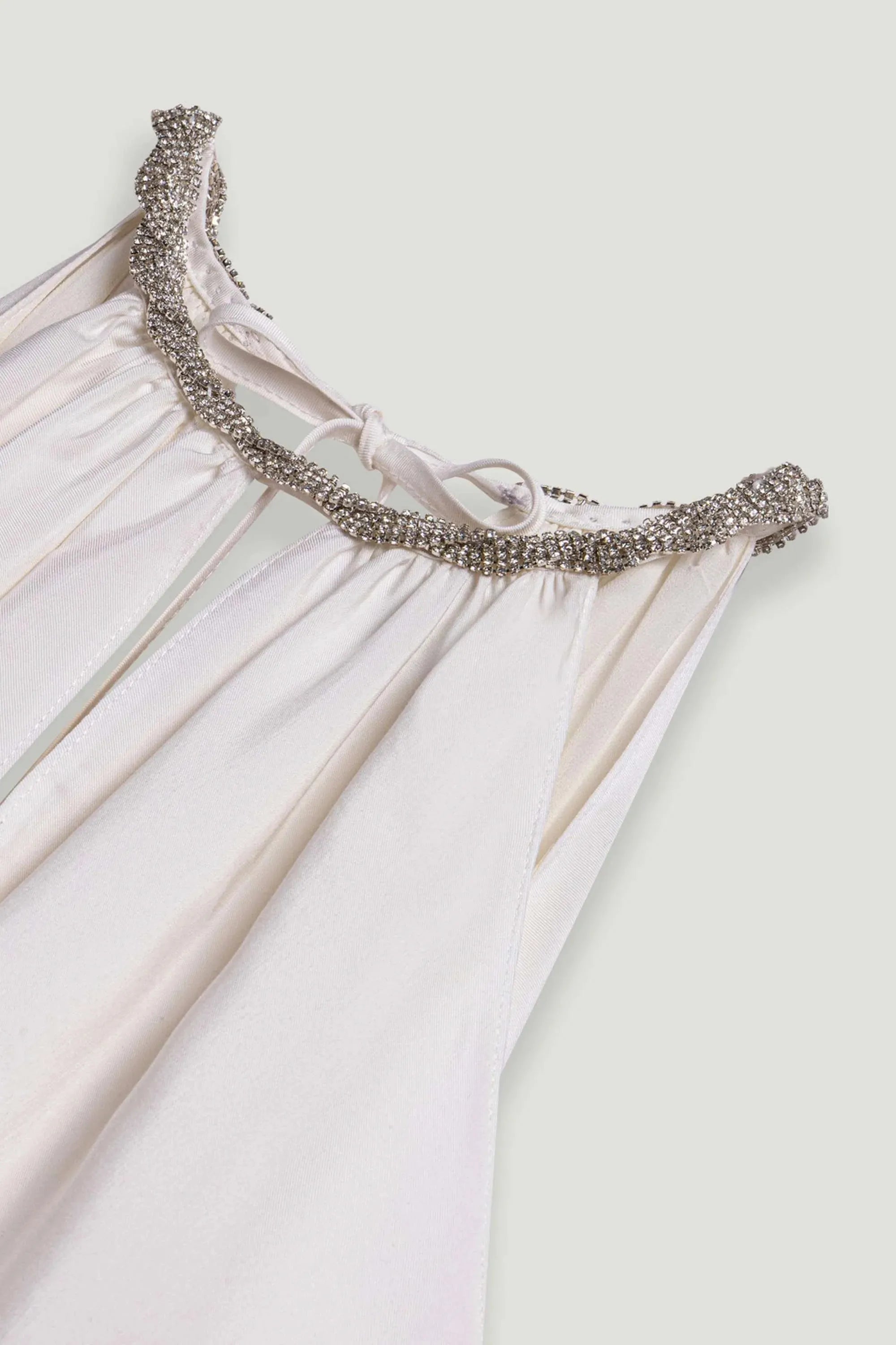 Nocturne White Women Embellished Halter Blouse SKU: N26YN6219_0001 Image 08