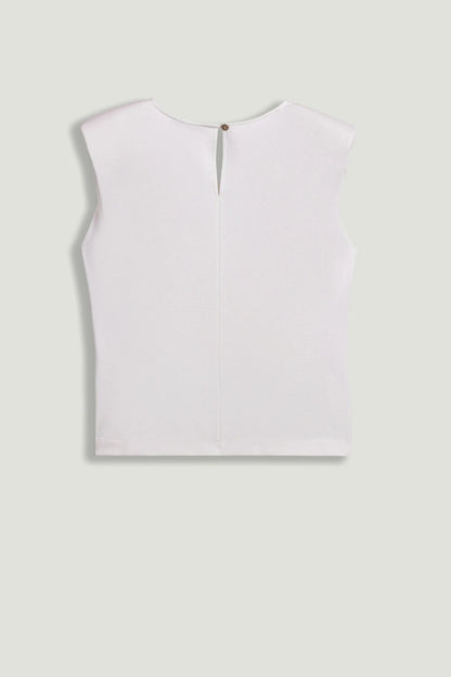 Nocturne Off-White Women Sleeveless Buckle-Detail Blouse SKU: N26YN6226_0014 Image 10