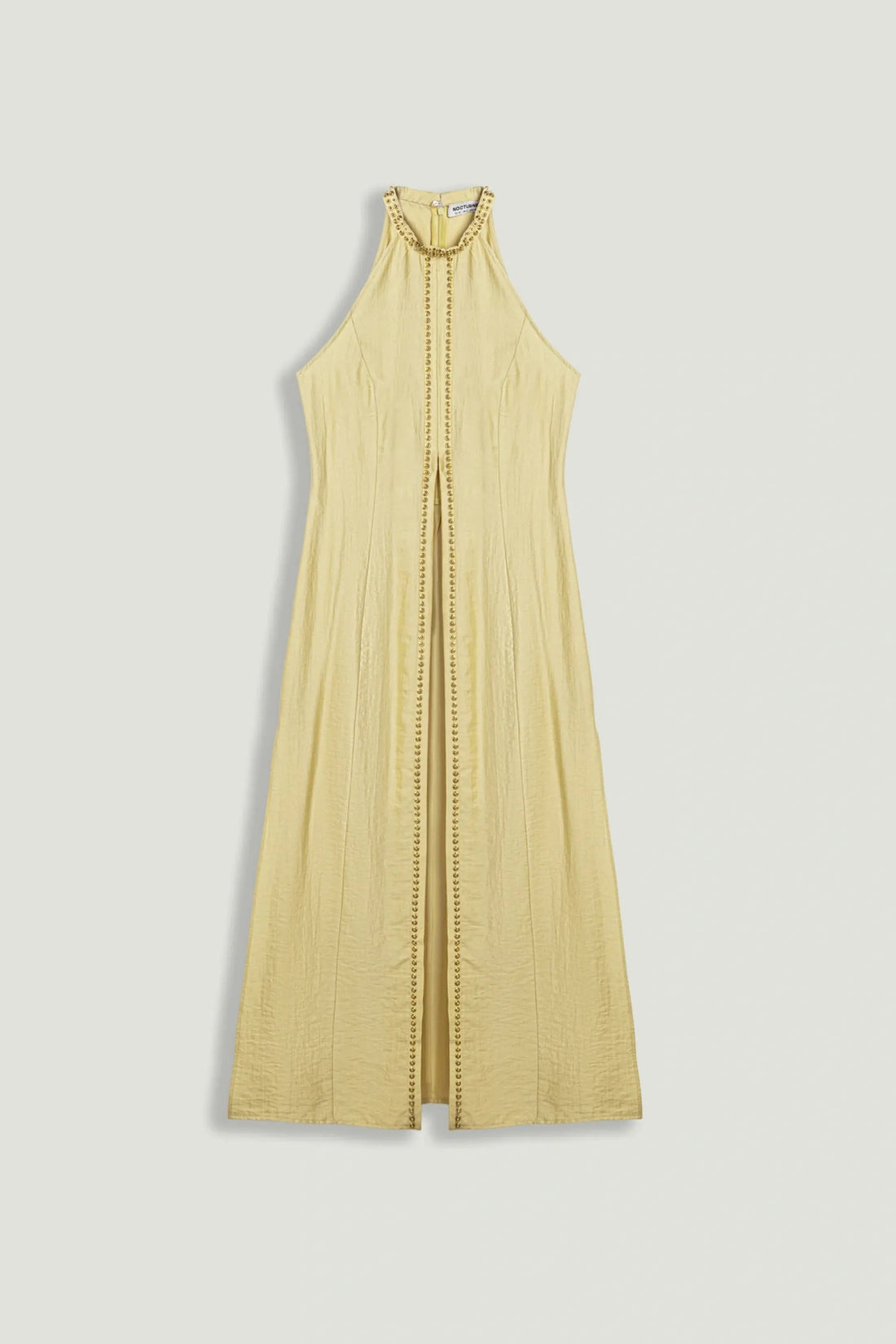 Nocturne Yellow Women Studded Halter Neck Tunic SKU: N26YN6229_0013 Image 01