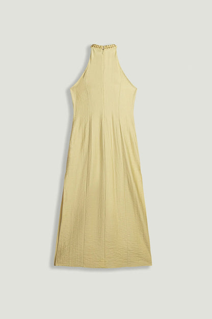 Nocturne Yellow Women Studded Halter Neck Tunic SKU: N26YN6229_0013 Image 07