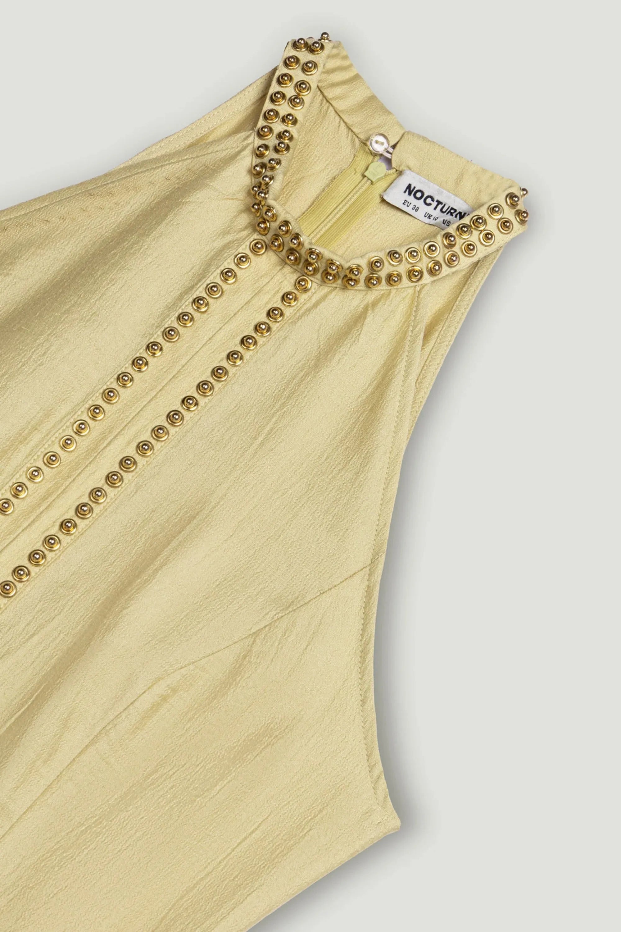 Nocturne Yellow Women Studded Halter Neck Tunic SKU: N26YN6229_0013 Image 08