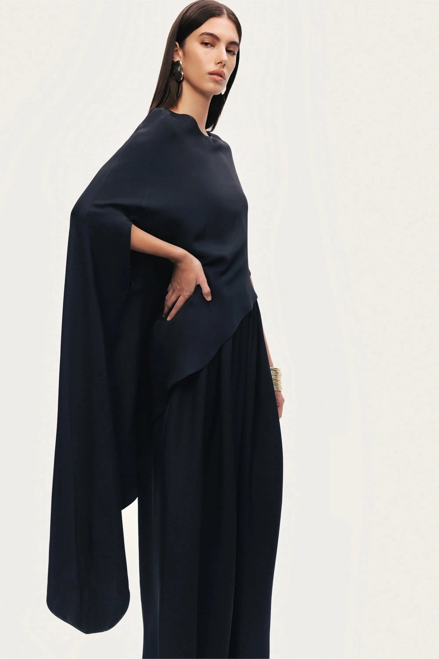 Nocturne Black Women Black Draped Cape Blouse SKU: N26YN6231_0002 Image 08
