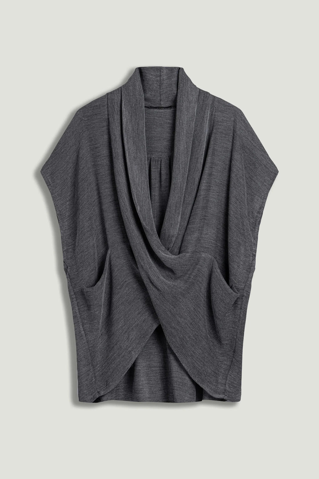 Nocturne Grey Women Draped Wrap Blouse SKU: N26YN6238_0008 Image 01