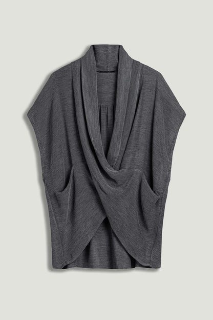 Nocturne Grey Women Draped Wrap Blouse SKU: N26YN6238_0008 Image 01