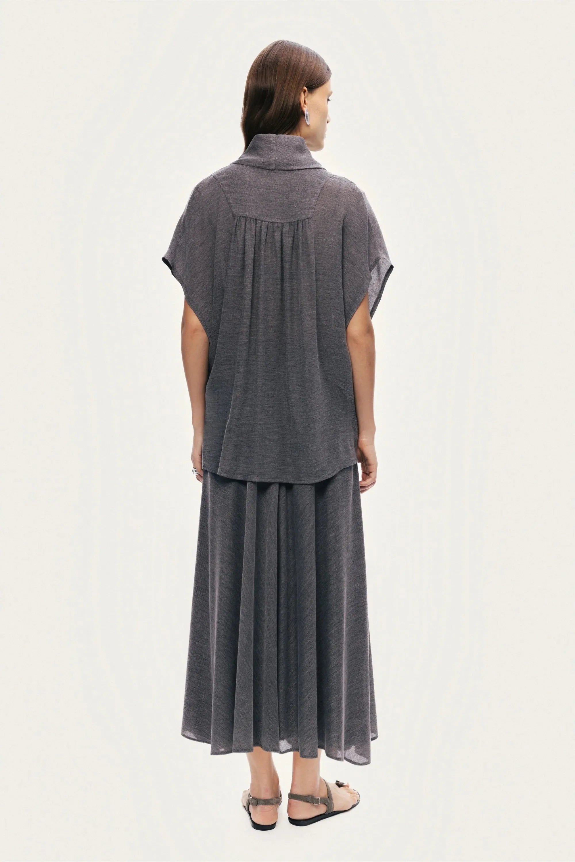 Nocturne Grey Women Draped Wrap Blouse SKU: N26YN6238_0008 Image 06