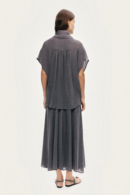 Nocturne Grey Women Draped Wrap Blouse SKU: N26YN6238_0008 Image 06