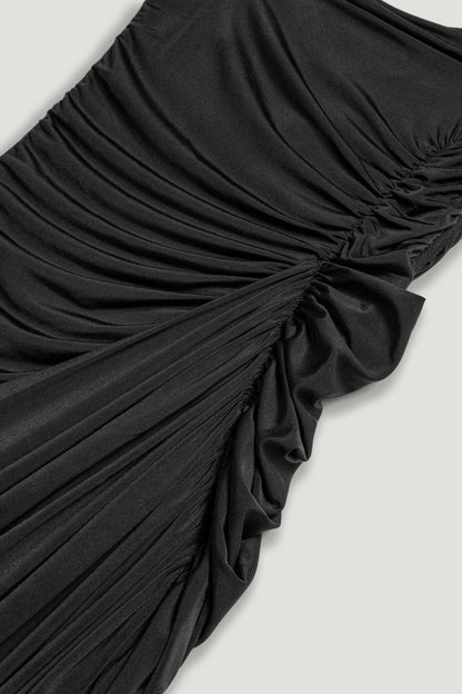 Nocturne Black Women Asymmetric Draped Blouse SKU: N26YN6248_0002 Image 11