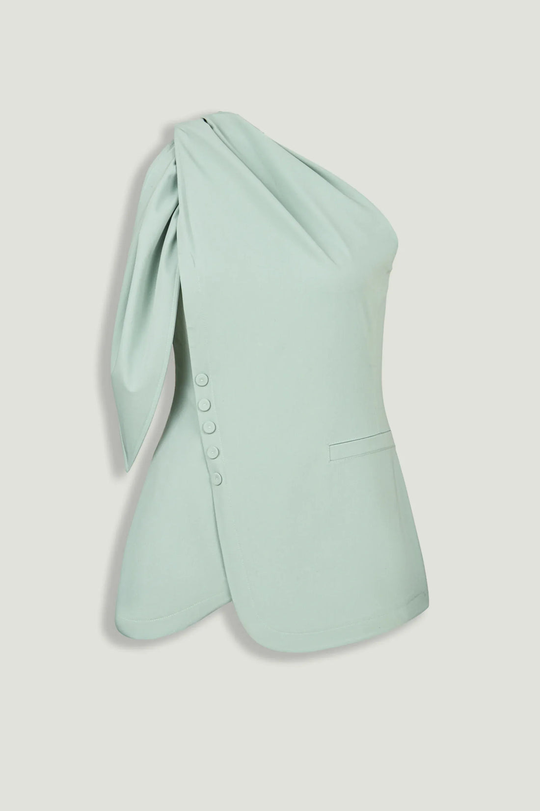 Nocturne Mint Green Women Detailed Shoulder Tie Blouse SKU: N26YN6249_0037 Image 01
