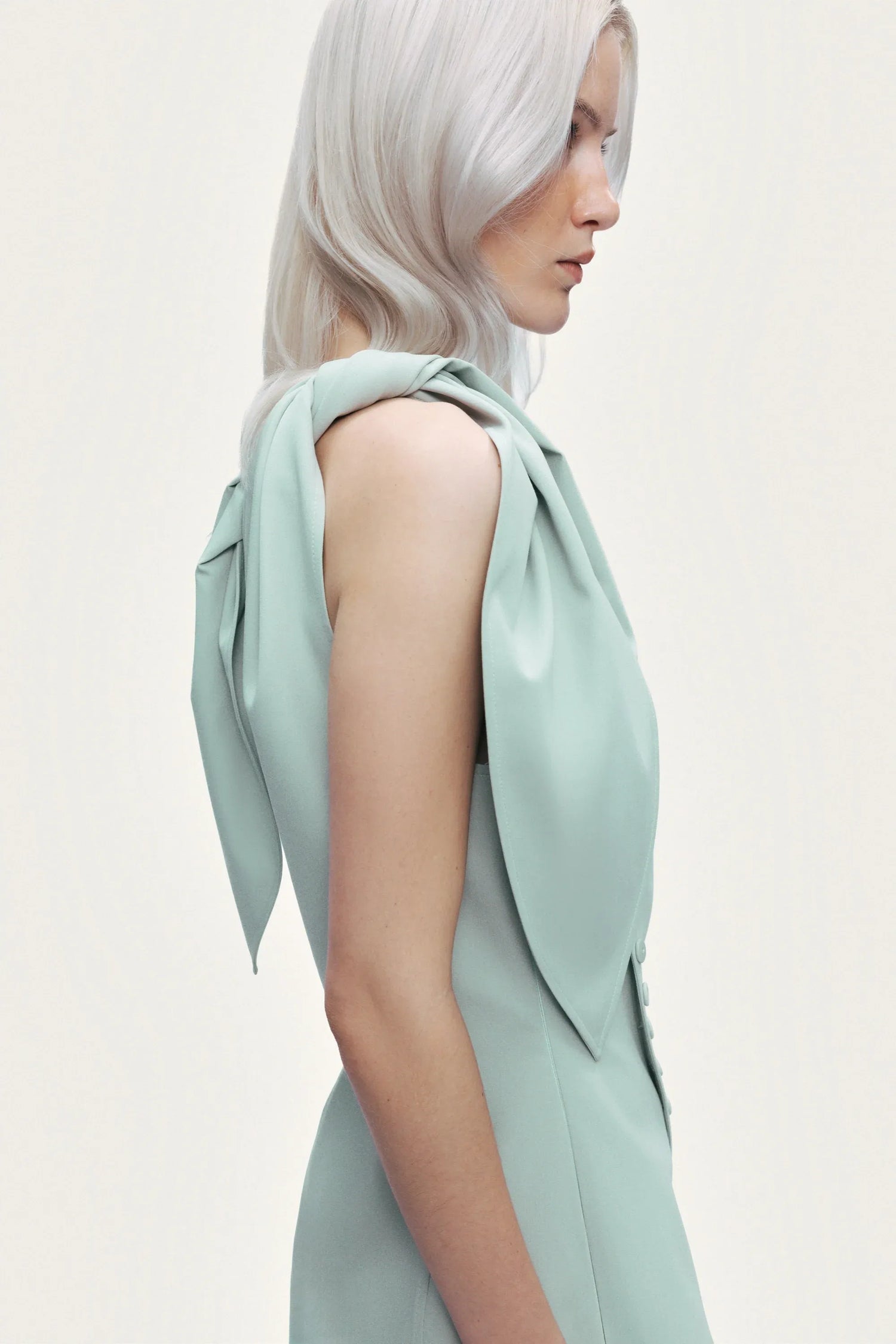 Nocturne Mint Green Women Detailed Shoulder Tie Blouse SKU: N26YN6249_0037 Image 03