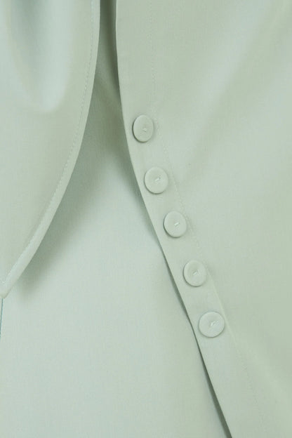Nocturne Mint Green Women Detailed Shoulder Tie Blouse SKU: N26YN6249_0037 Image 08