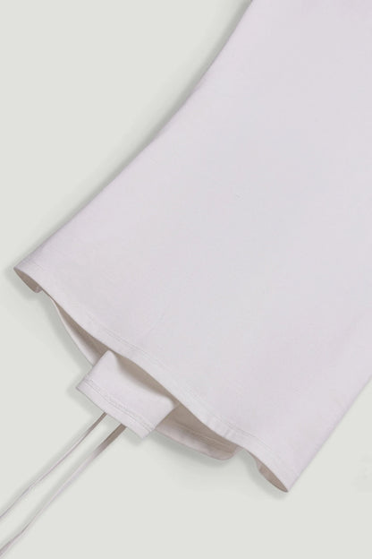 Nocturne White Women T-Shirt with Lace-Up Back Detail SKU: N26YN70083_0001 Image 09