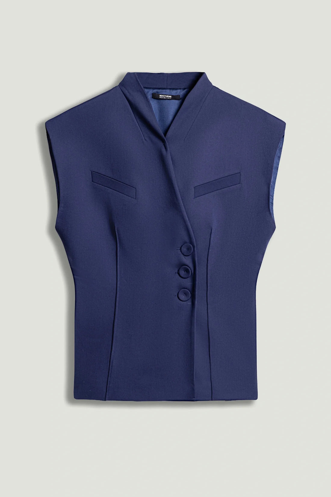 Nocturne Navy Women Tailored Sleeveless Vest SKU: N26YN7081_0009 Image 01